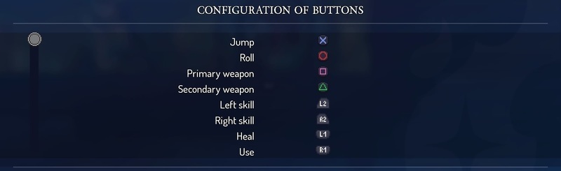 Button configuration of Dead Cells (default)