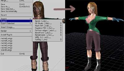 Wings 3D export menu