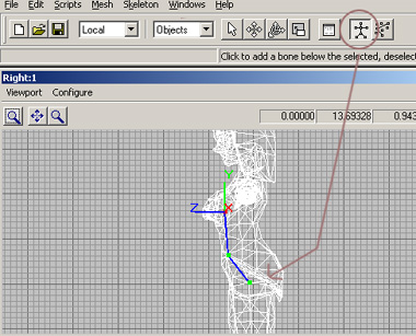 Profile of character with bone tool in action